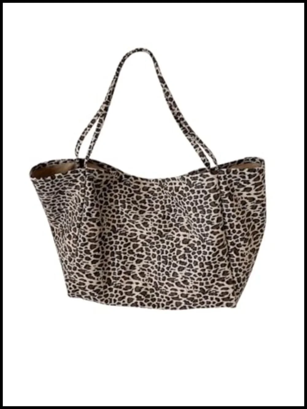 Leopard Print Oversize Tote Bag Weekender Shoulder Bag Durable Polyester